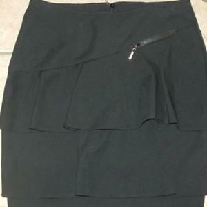 Bisou Bisou black peplum skirt with zipper detail